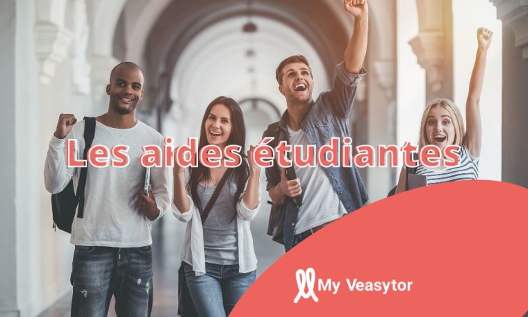 Les aides étudiantes : étudiants qui marchent de face et sont heureux, ils lèvent les poings vers le haut