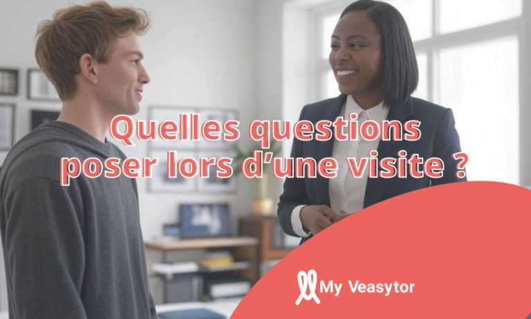 Quelles sont les Questions à poser lors d'une visite d'appartement. Photo représentant une personne visitant un appartement, posant des questions importantes sur l'état du logement et vérifiant les détails avec un agent immobilier.